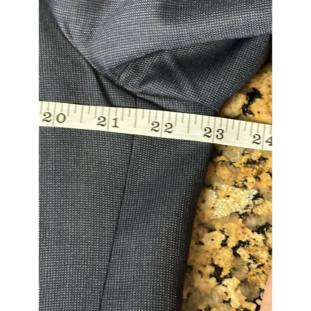 Burberry London Collins 2 Button Dual Vented Blue Blazer 52L Made In Italy‎ Wool